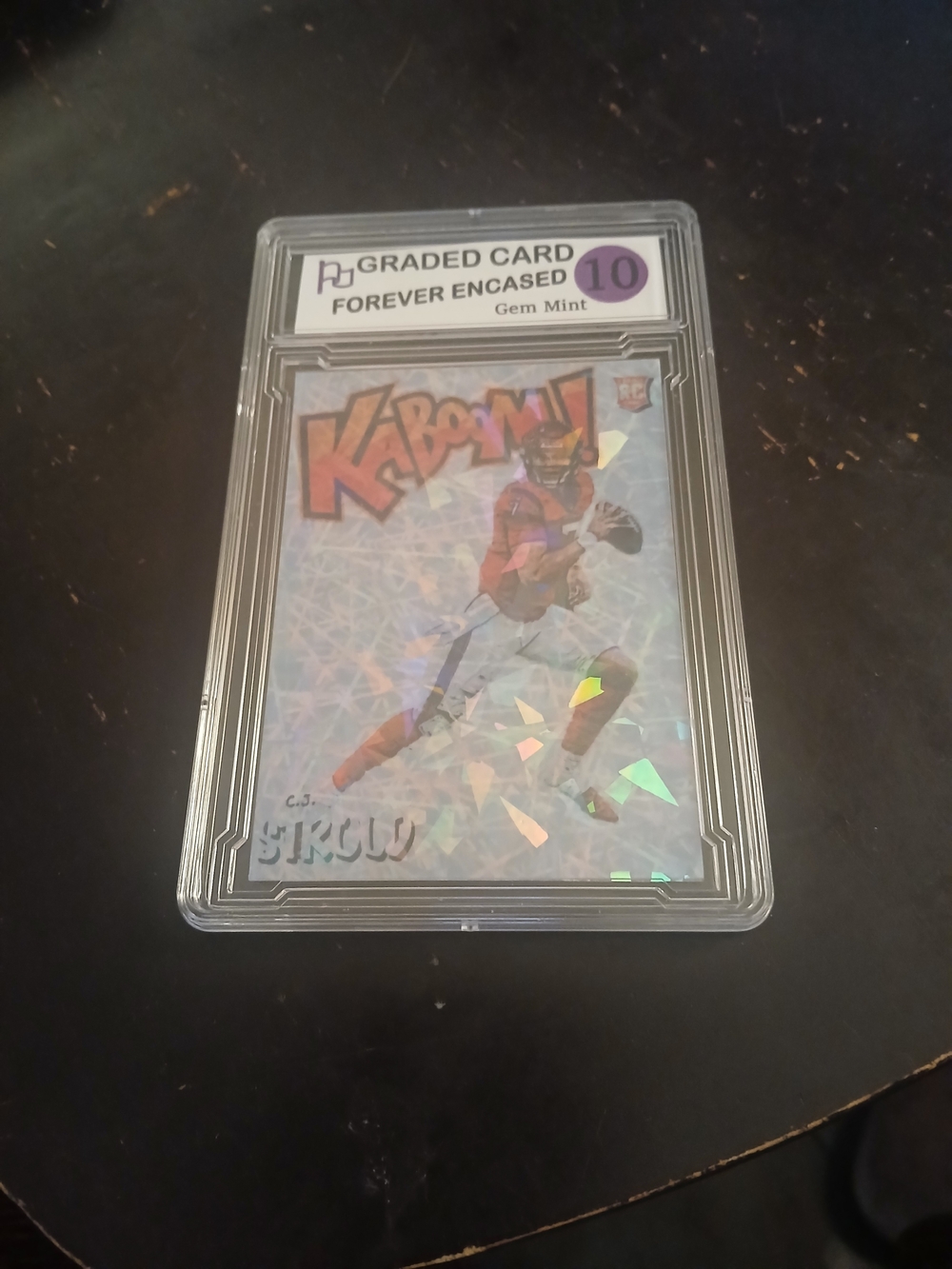 CJ Stroud Kaboom! Rookie Cracked Ice Refeactor Graded Gem Mint 10
